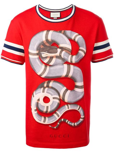 gucci snake print tee